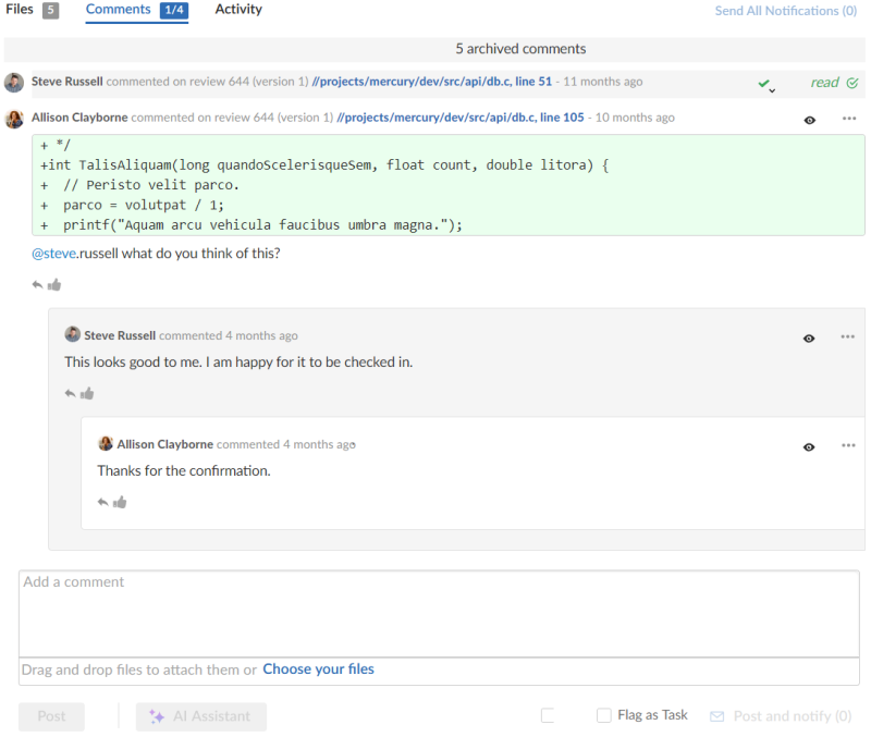 Image of Example Comment Threading, Depth 4