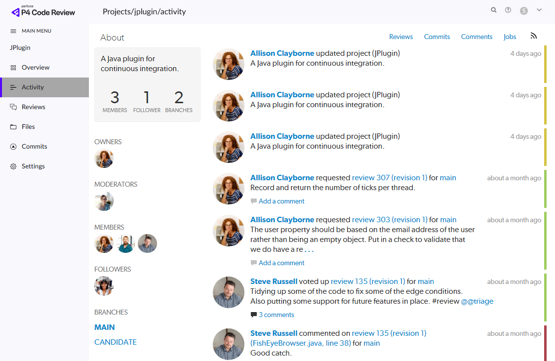 Project Activity Page image