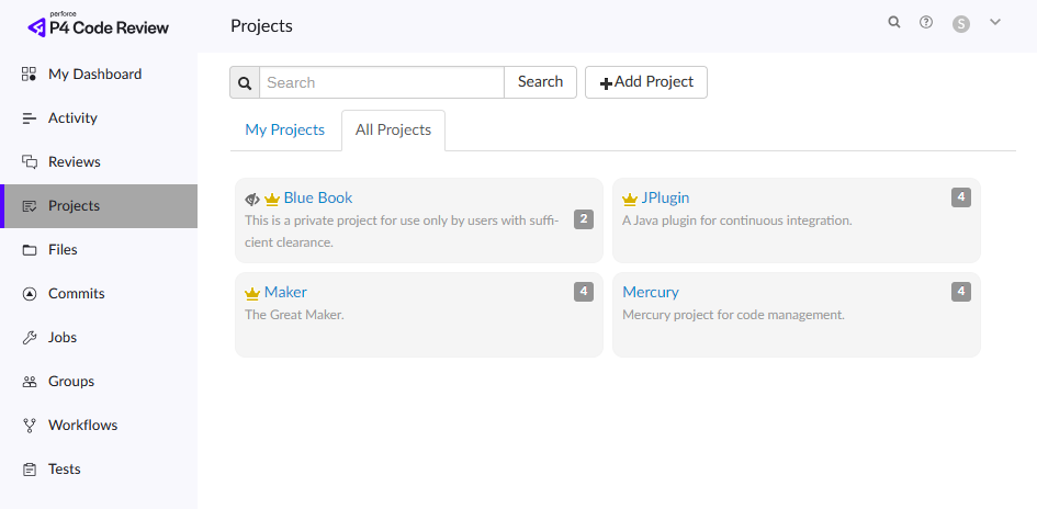 Image of the Projects Page